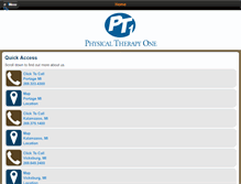 Tablet Screenshot of physicaltherapyone.net